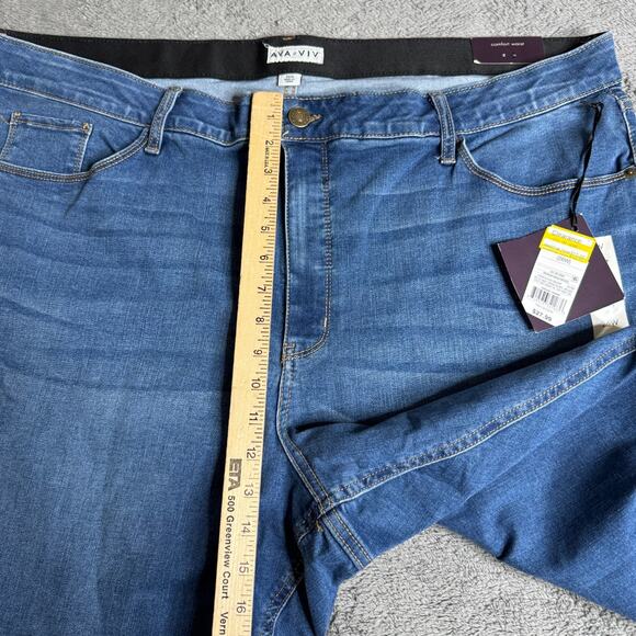 Ava & Viv High Rise Skinny Jeans NWT Womens 26W Blue Stretch Denim - Picture 8 of 9